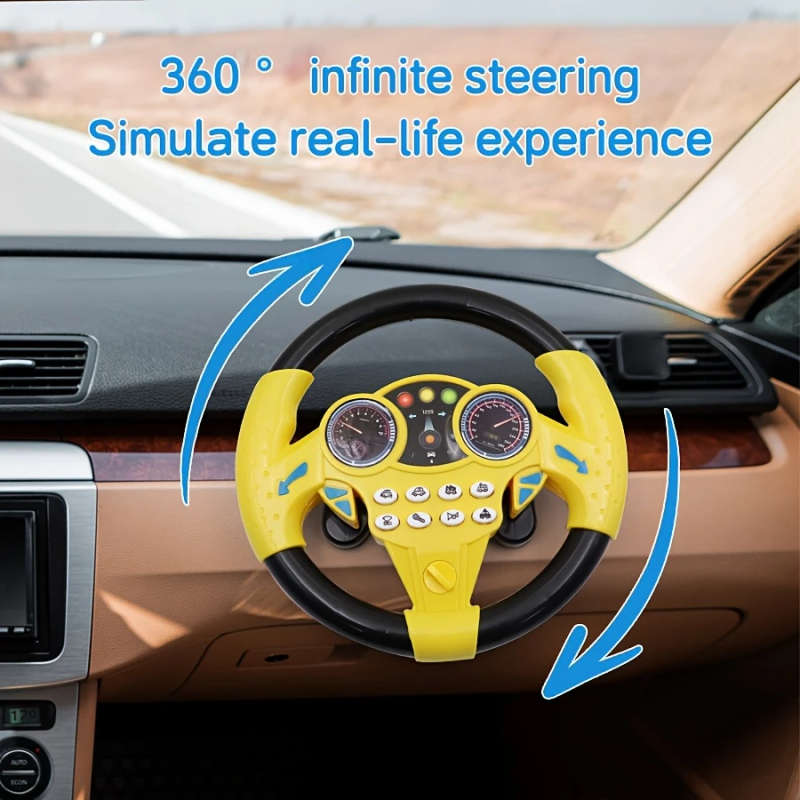 1pc Kids Simulated Driving Controller Spin Tune Interactive Music Steering Wheel Interactive Car