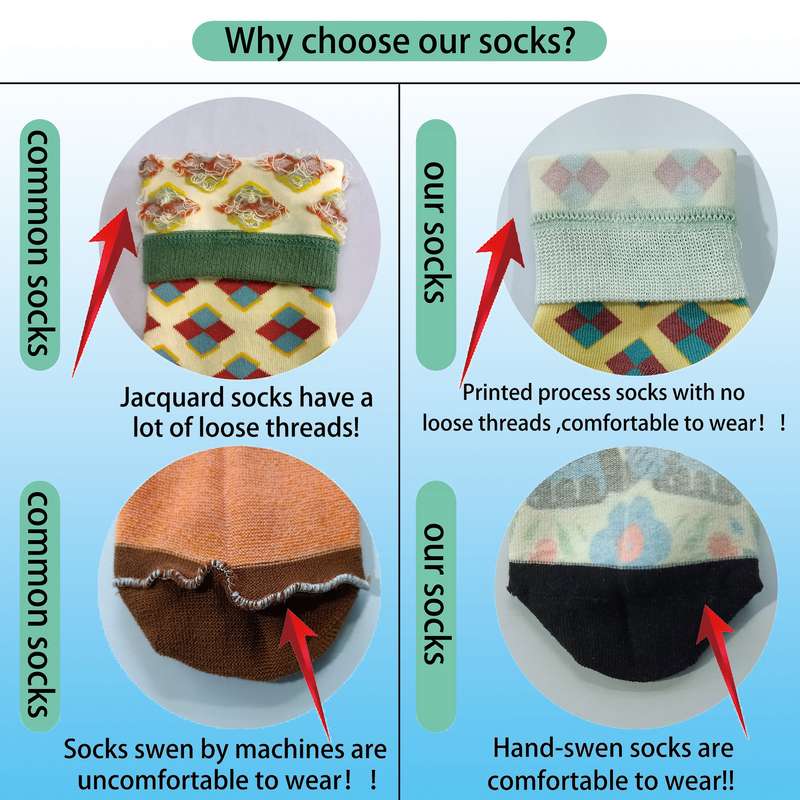 1 Pair Multicolor Size M Socks