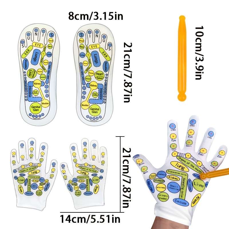 1 Pair Of Short Massage Socks Of Gloves And 1 Massage Stick  Socks