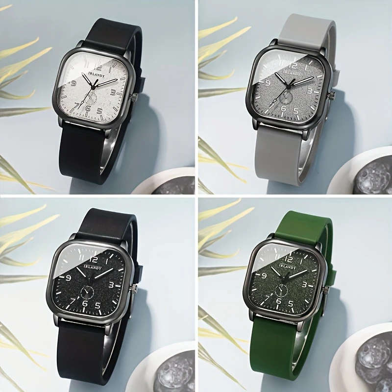 1pc Stylish Men's Square Dial Quartz Watch Perfect Gift for Boyfriend Family on Birthdays Holidays