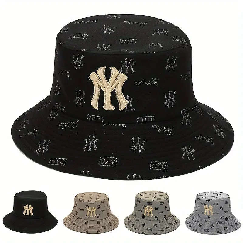 1pc Unisex Trendy Bucket Hat With Letters Pattern Sun Protection Casual Hat Suitable For Daily Wear