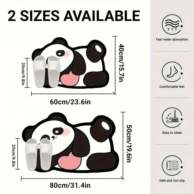 1Pc 19.68x31.49inch 50x80cm Spittinchg Tongue Panda Floor Mat