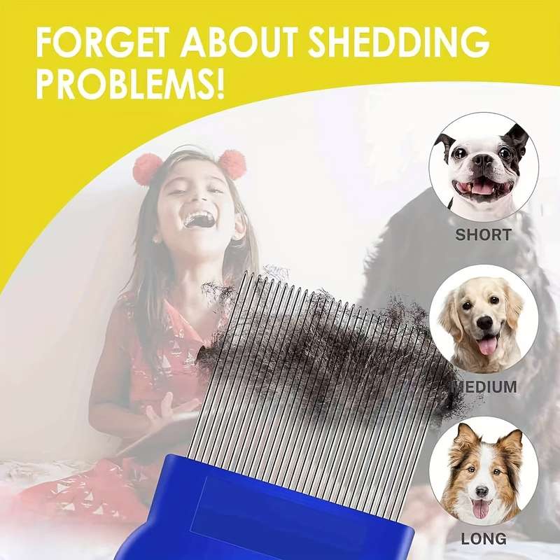 1pc Blue Four Piece Set Pet Comb