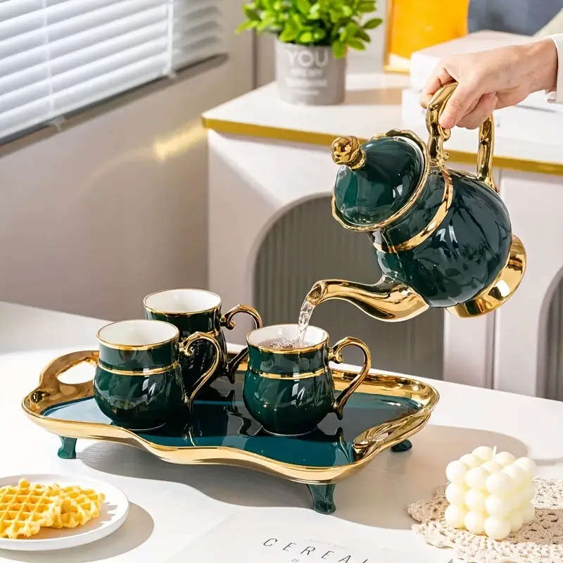 European Style Light Luxury Ceramic Kettle Set