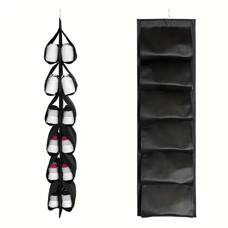 12-Compartment Foldable Dustproof Hanging Shoe Storage Bag