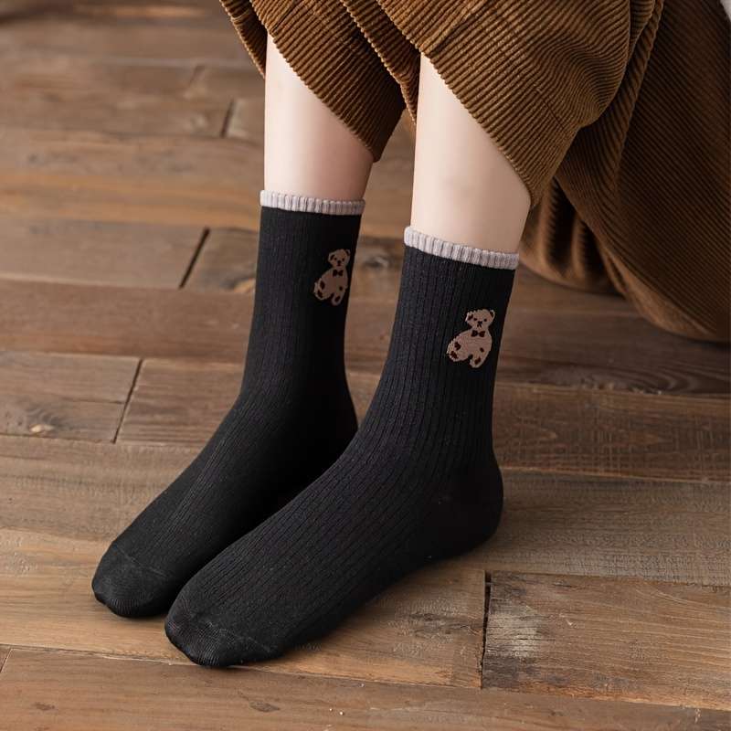5 Pairs All One Size High Elastic Socks
