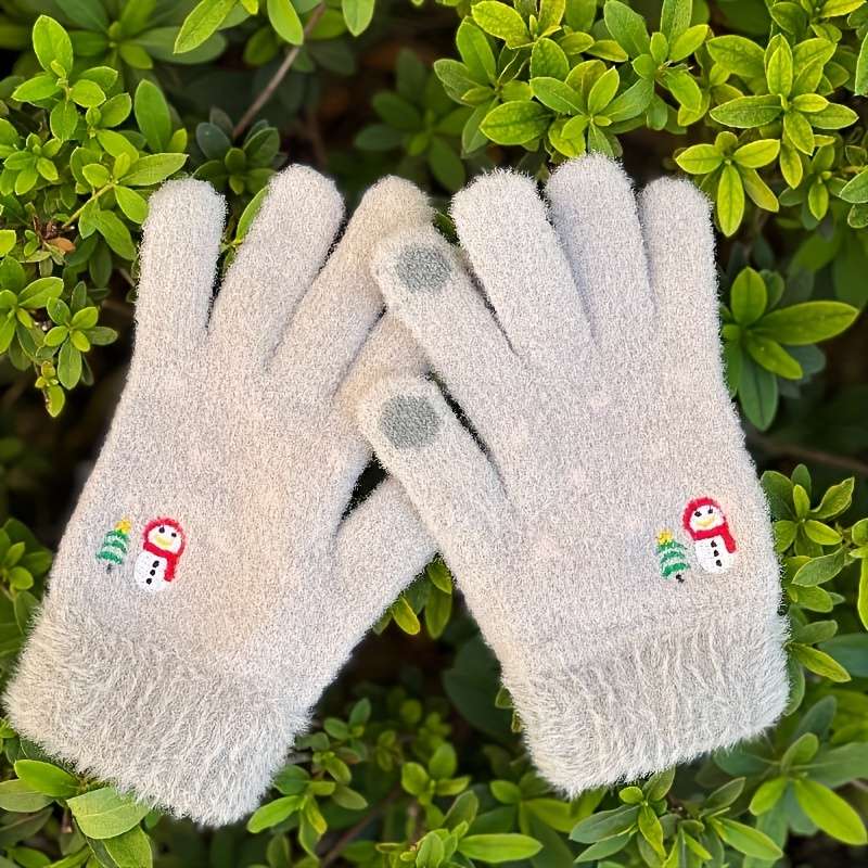 1 Pair Grey Warm Gloves