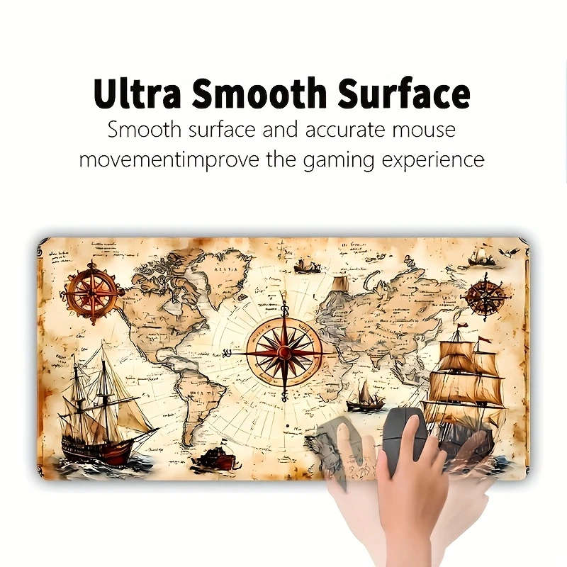 1pc 30x80cm Vintage Nautical Map Mouse Pad Extended Desk Mat