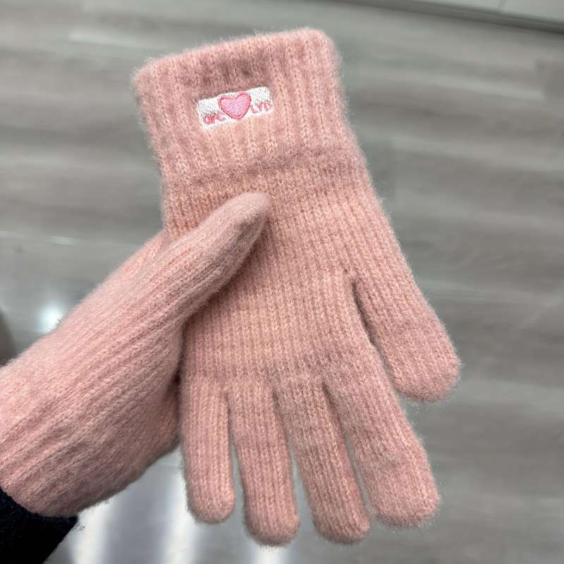 1 Pair Beige Color Warm Gloves