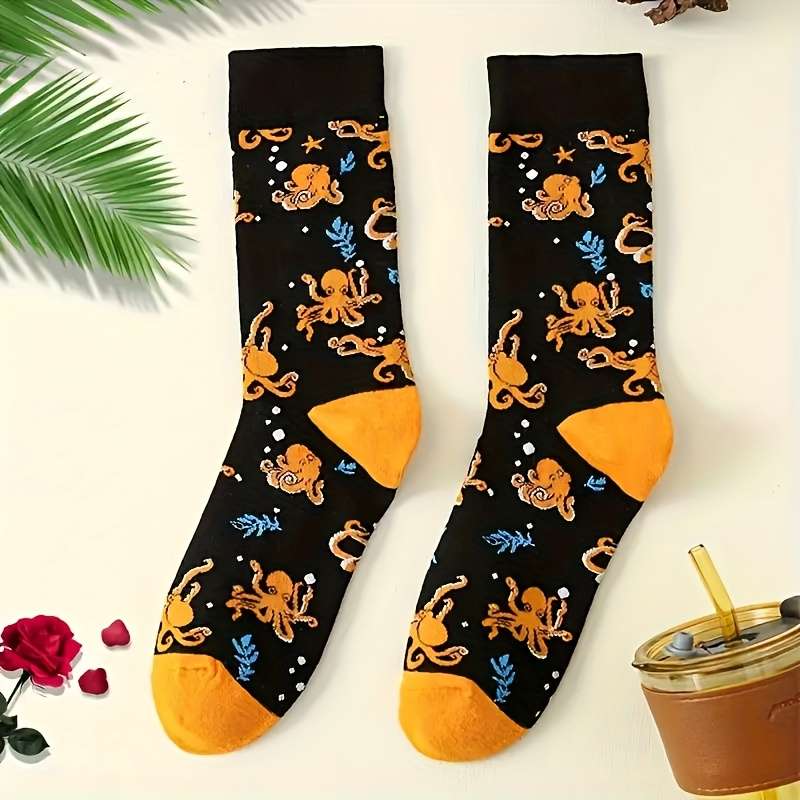1 Pair Of Mixed Colors One Size Socks