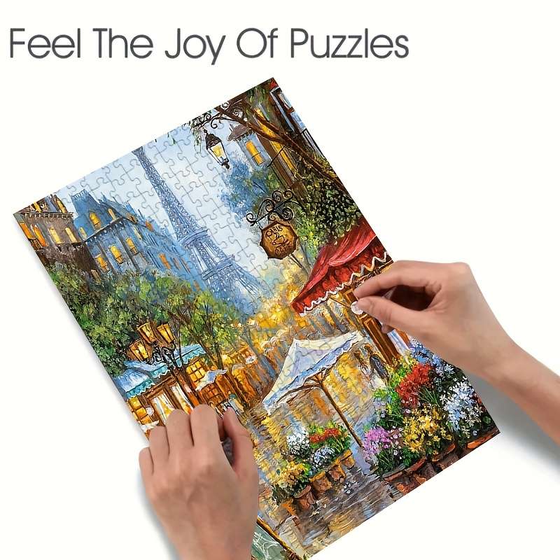 1000pcs Parisian Night Scene Jigsaw Puzzle Challenging Mini Puzzle with Eiffel Towe