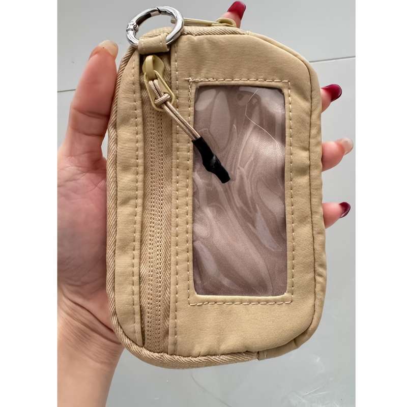 1pc Minimalist Everyday Women'S Wallet Made of Durable Nylon Multi-Functional Card Holder Keychai