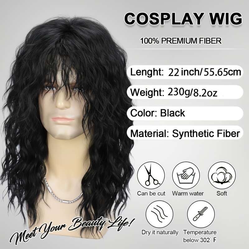 1Pc Black Fashion Design Wig