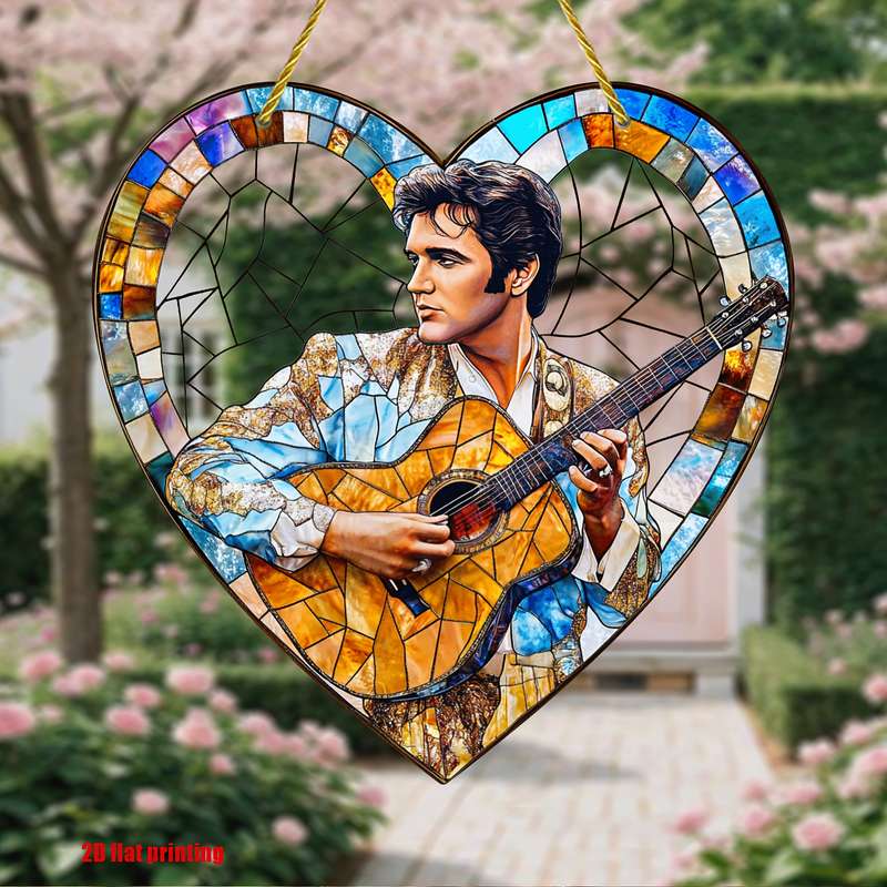 1pc 2D Flat   Vintage Graphic Musical Theme Acrylic Wall Hanging Suncatcher 20.32cm x 20.32cm