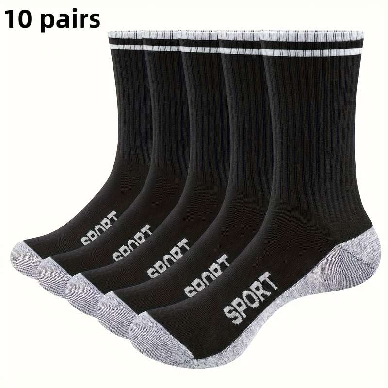 10 Pairs Black High Elastic Socks