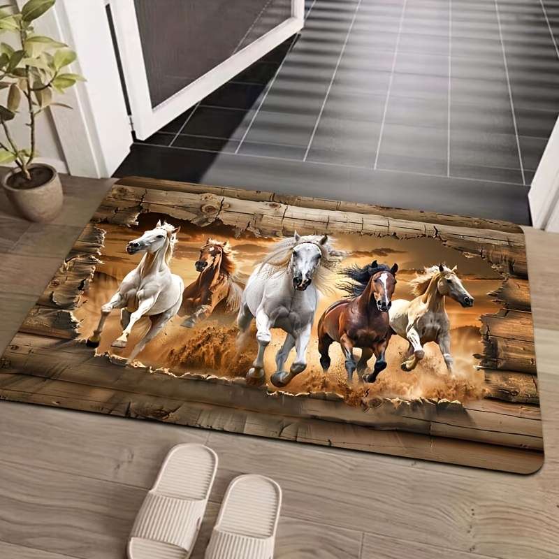 1Pc 19.69x31.49inch 50x80cm Wooden Wall Floor Mat
