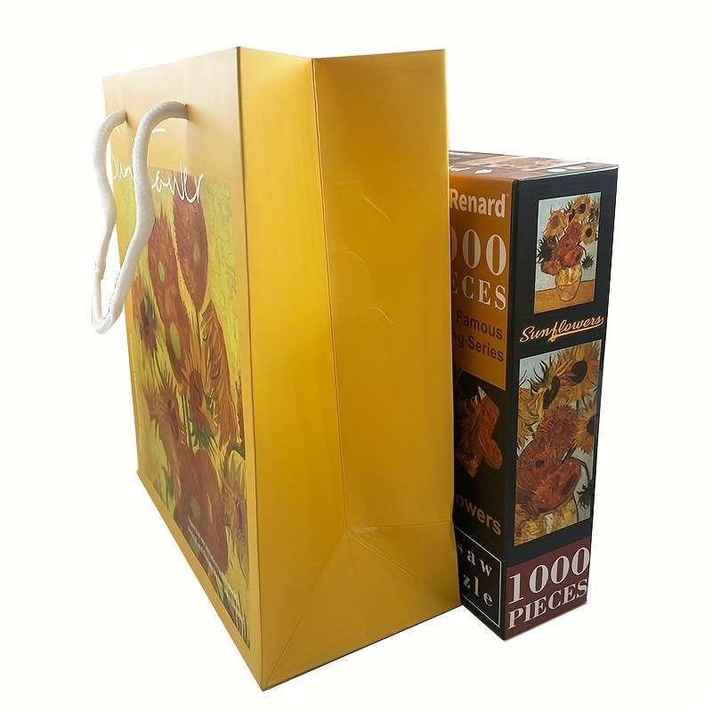 1000pcs Puzzle with Gift Bag Van Gogh Sunflower 68x49cm 1000pcs Gray Card Jigsaw Puzz