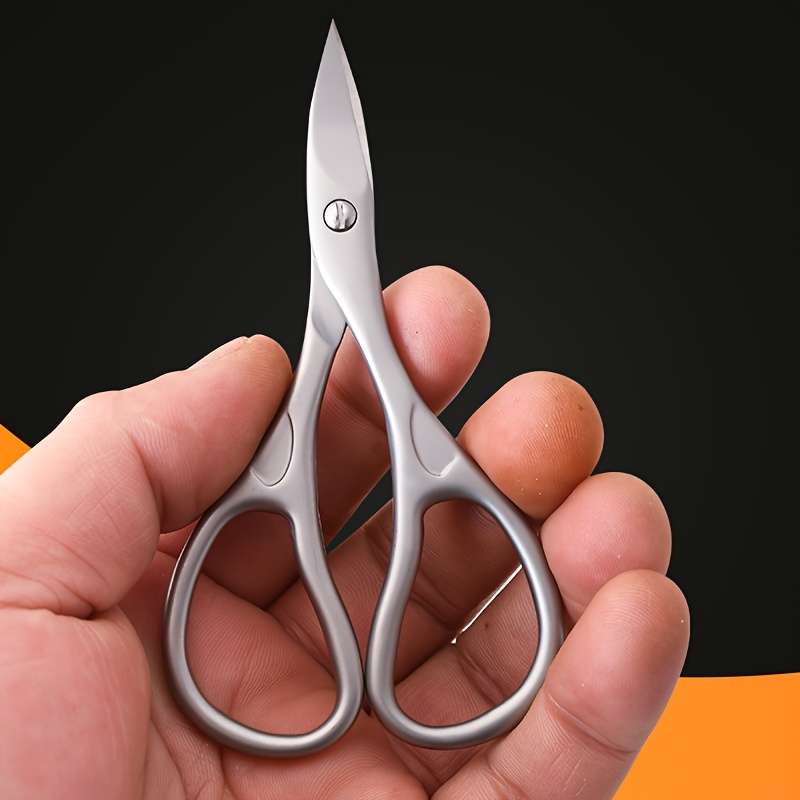 1pc Professional Stainless Steel Nail Scissors Curved Ergonomic Design for Precision Cutting