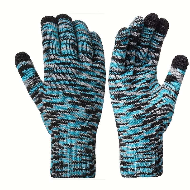 1 Pair Dark Green Color Warm Gloves
