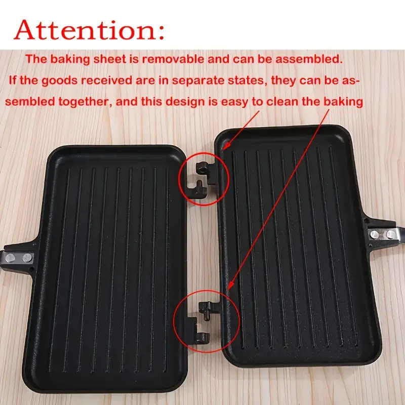 Non-Stick Aluminum Alloy Double-Sided Frying Pan With Handle