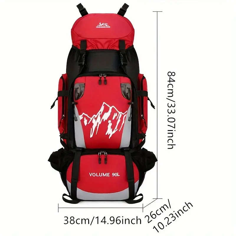 Large Travel Backpack, Camping, Waterproof, Black