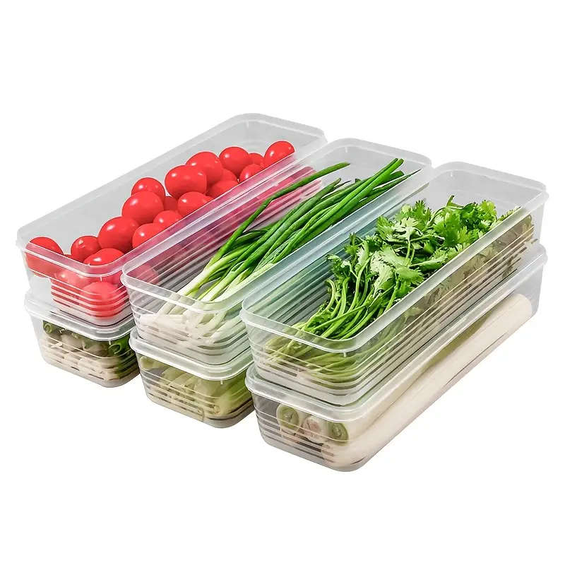8-Piece Food Grade Rectangular Storage Containers with Lids