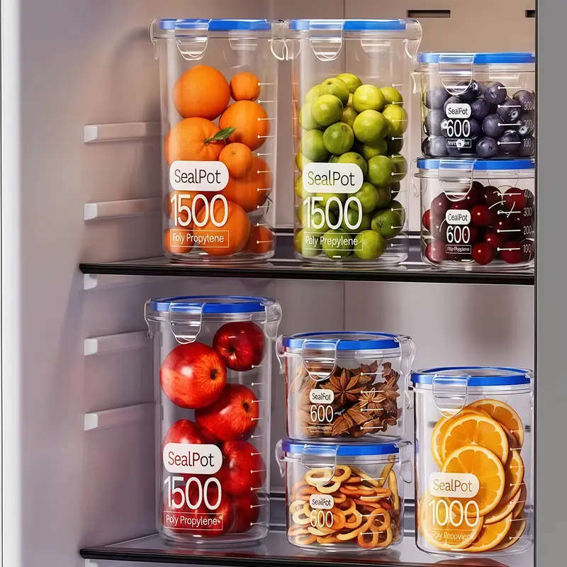6pcs 800ml+1000ml Large Capacity Airtight Containers