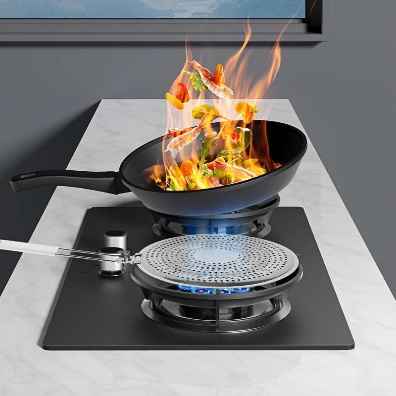 1pc Durable Stainless Steel Pot Holder Stand Double-Layer Thermal Conductive Kitchen Storage