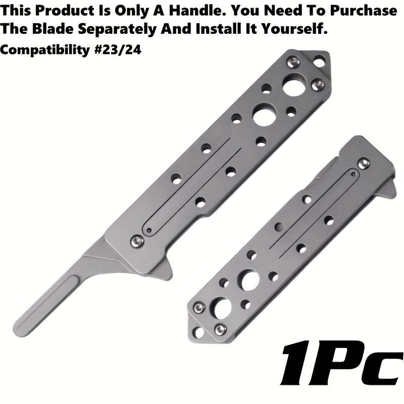 1pc Stainless Steel EDC Keychain Folding Utility Knife Graftable 20-24# Compact Multi-