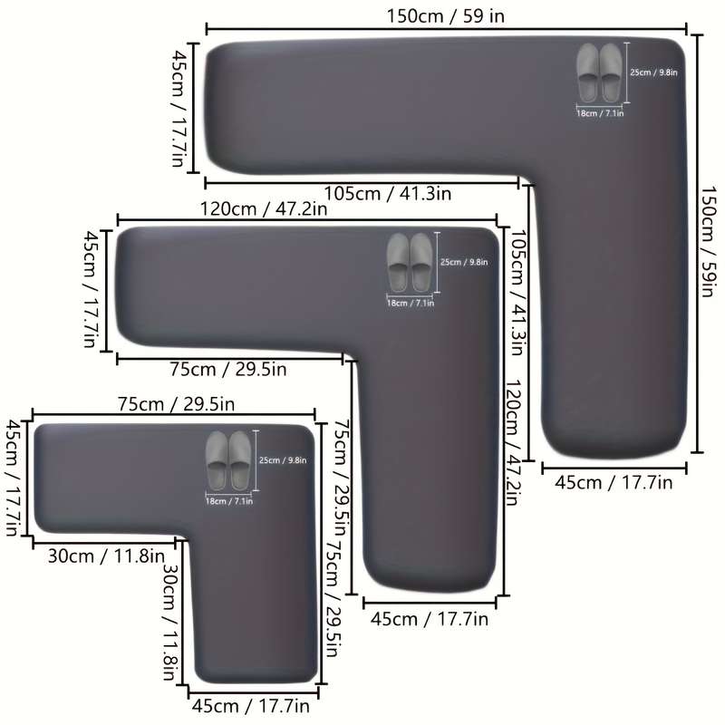 1Pc Light Grey 150x150x45 59x59x17.7inch Floor Mat