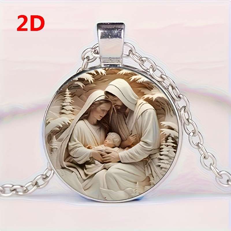 1 Piece Silvery Jesus Theme Pendant