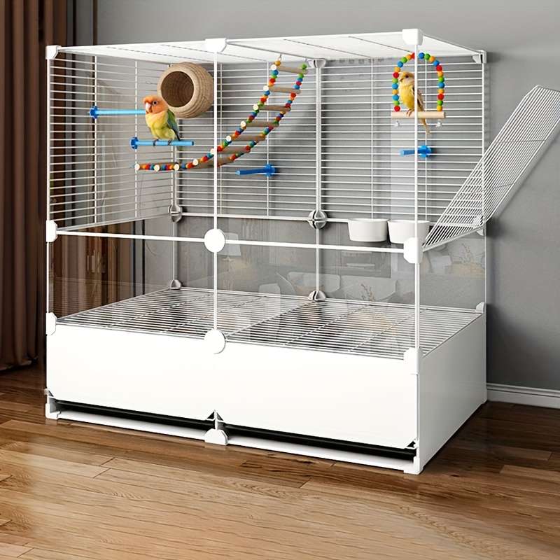 1pc Black Model Anti-splash food 2 rows 2 layers 1 rowPet Cage