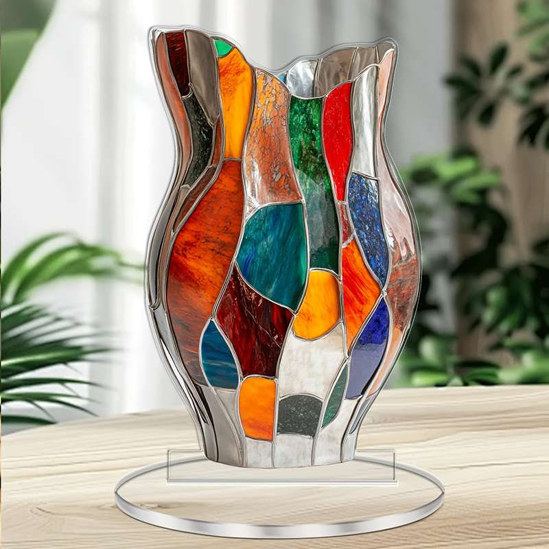 1pc 2D Flat   Elegant Acrylic Vase Decoration 11.0cm X 18.03cm an Ideal Choice for Home And Of