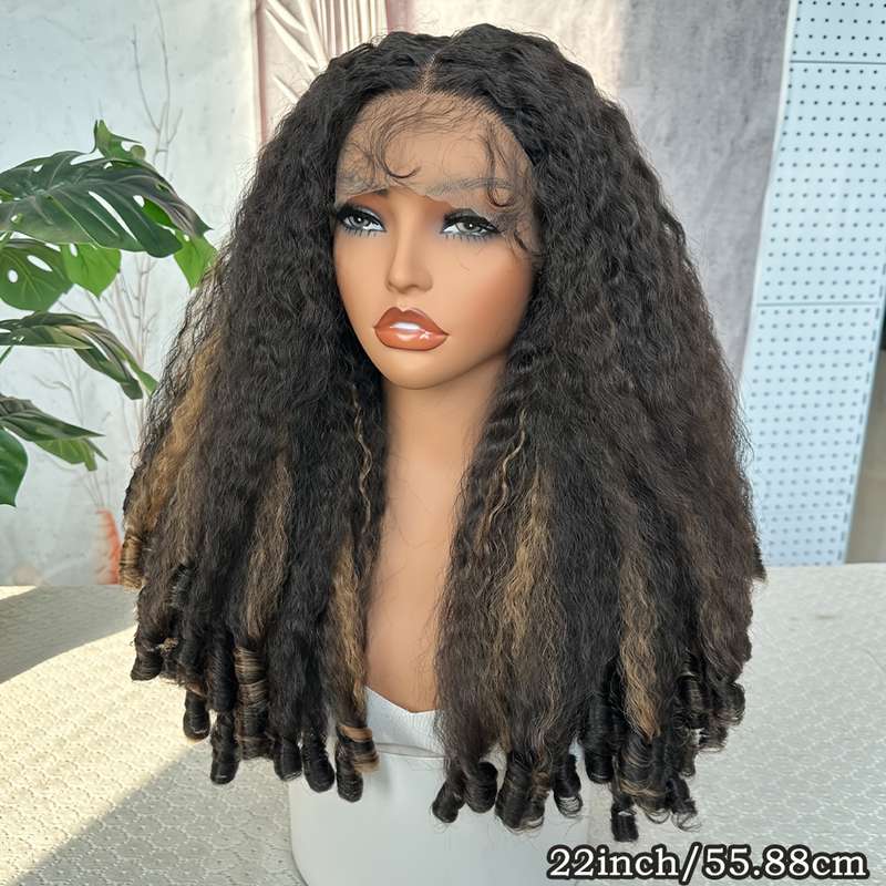 1Pc Black 55.88cm Fashion Design Wig