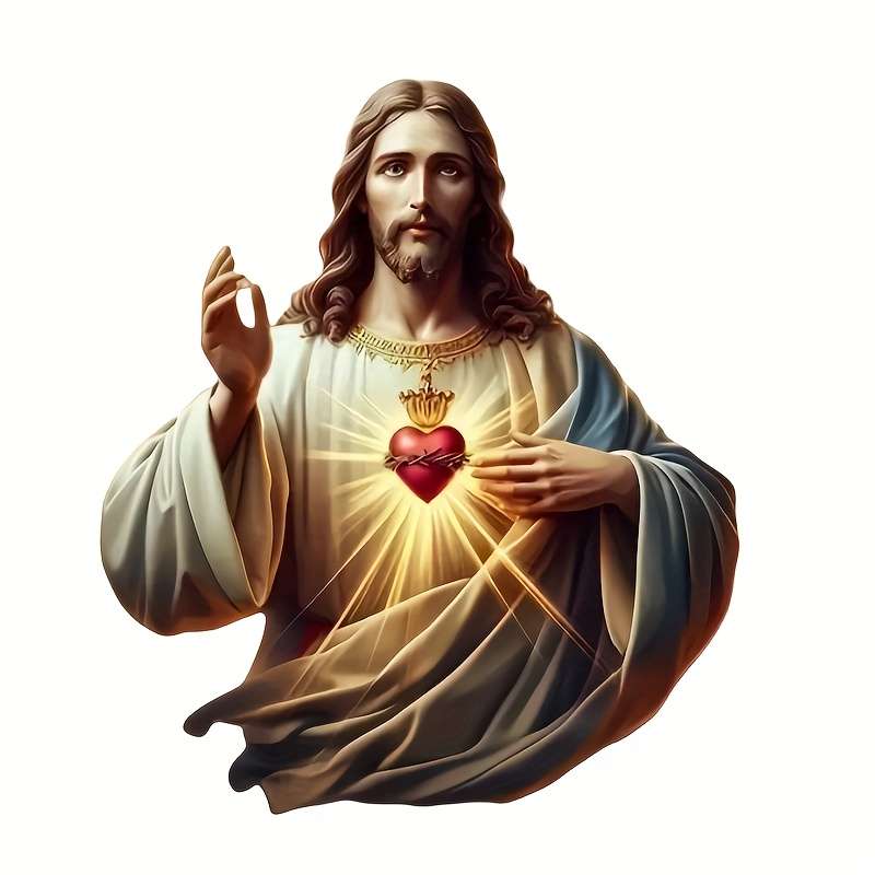 1pc   11.99cmx11.0cm Jesus Christian Themed Stickers
