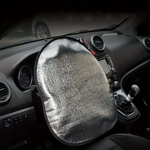 1Pc 40X40Cm Car Steering Wheel Sunshade Cover Universal Fit Uv Protection