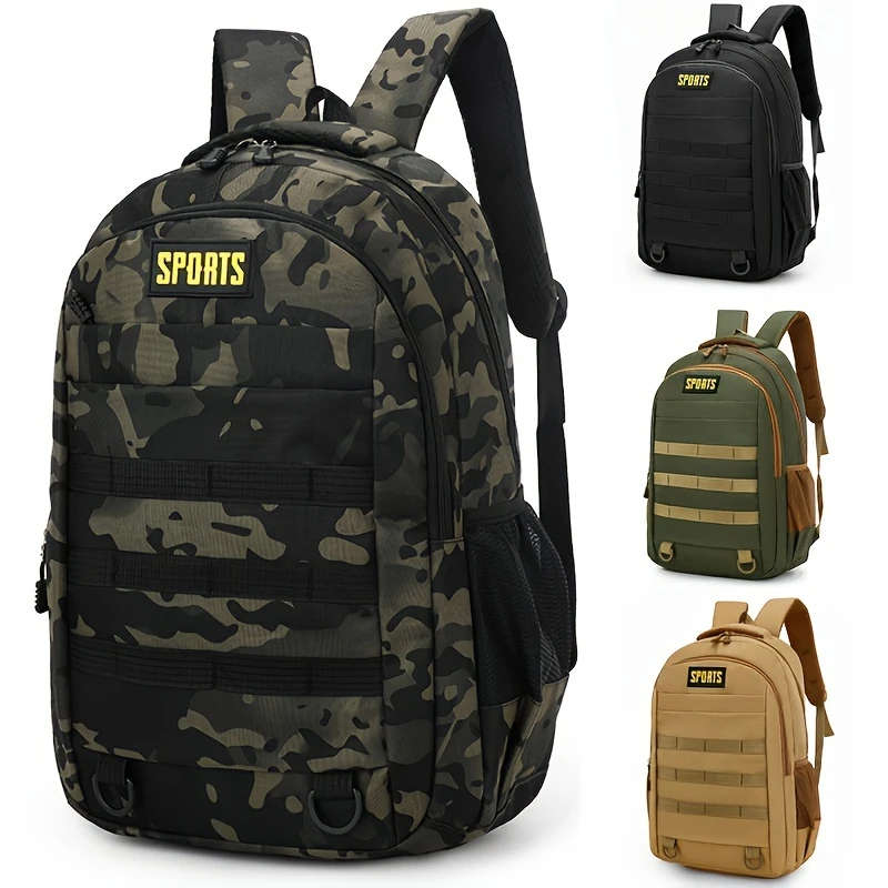 1pc Mens Casual Nylon Backpack with Laptop Compartment Lightweight Adjustable Straps Zipper Closure