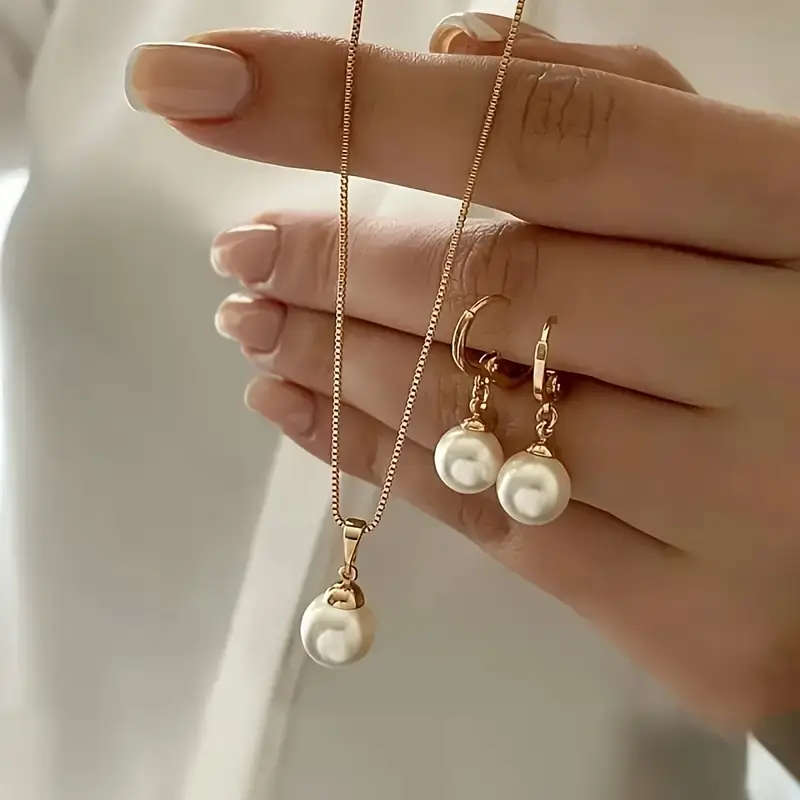 Elegant Faux Jewelry, Necklace and Earrings Set