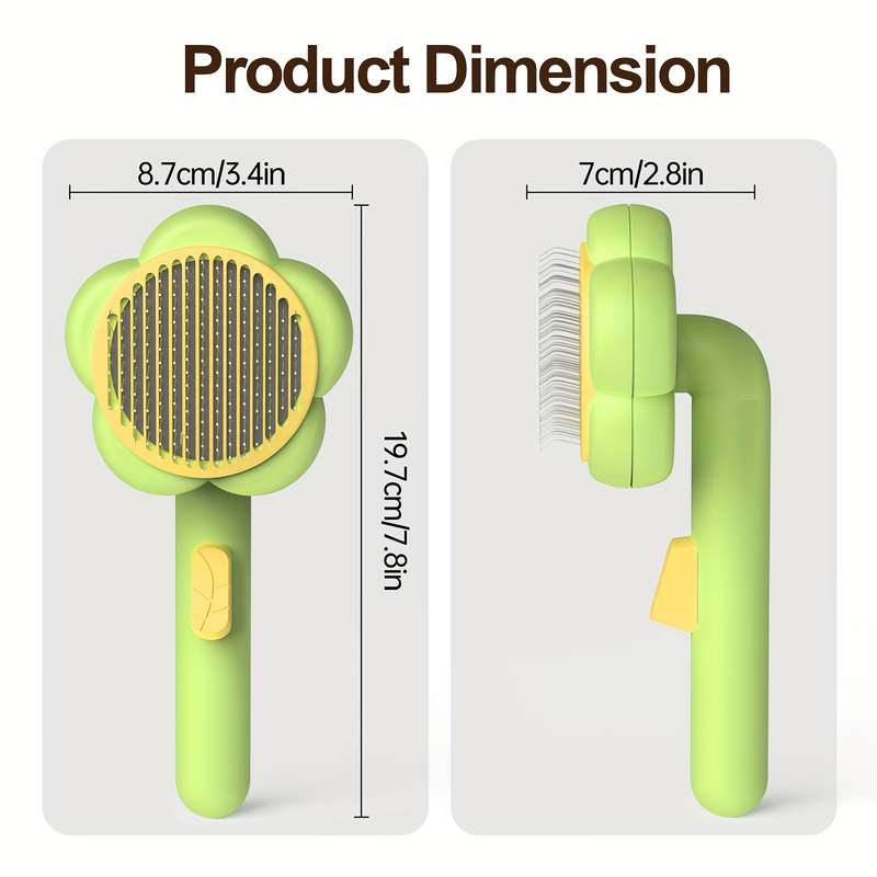1pc Yellow Green Comb Pet Comb