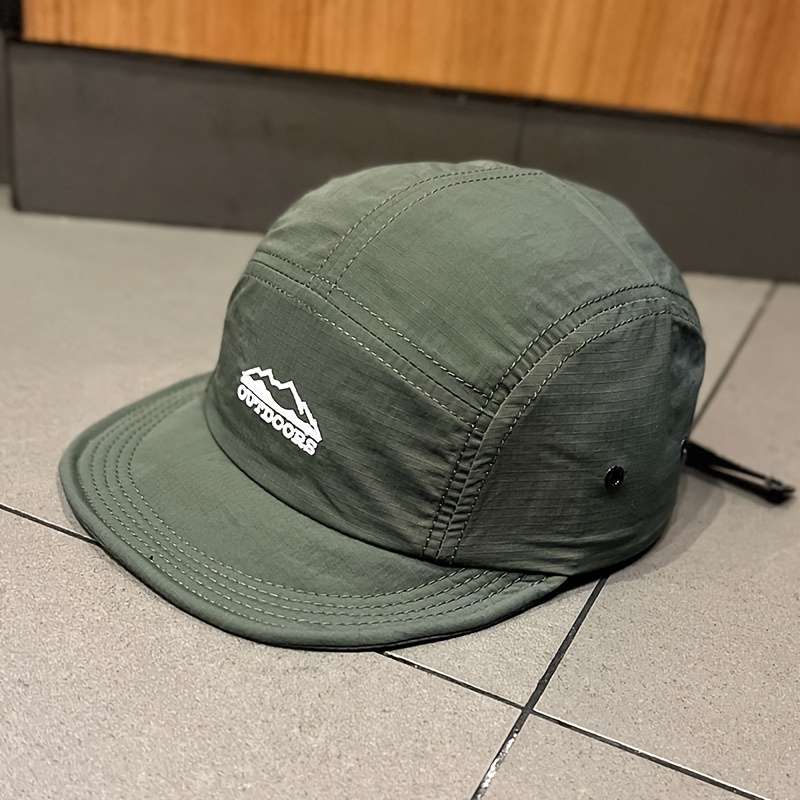 1pc Outdoors Logo Baseball Cap Black Polyester Breathable Quick-Dry Vintage Mountain Design