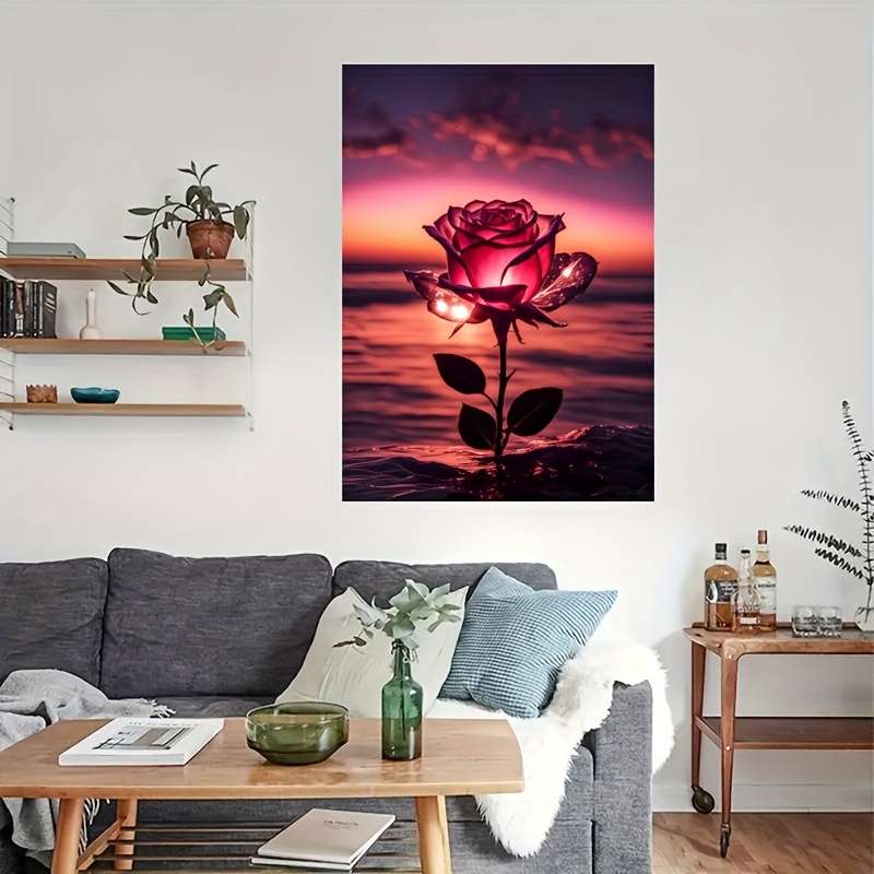 1000pcs Rose Flower Jigsaw Puzzle Vibrant Sunset Design Challenging DIY Brain Teas