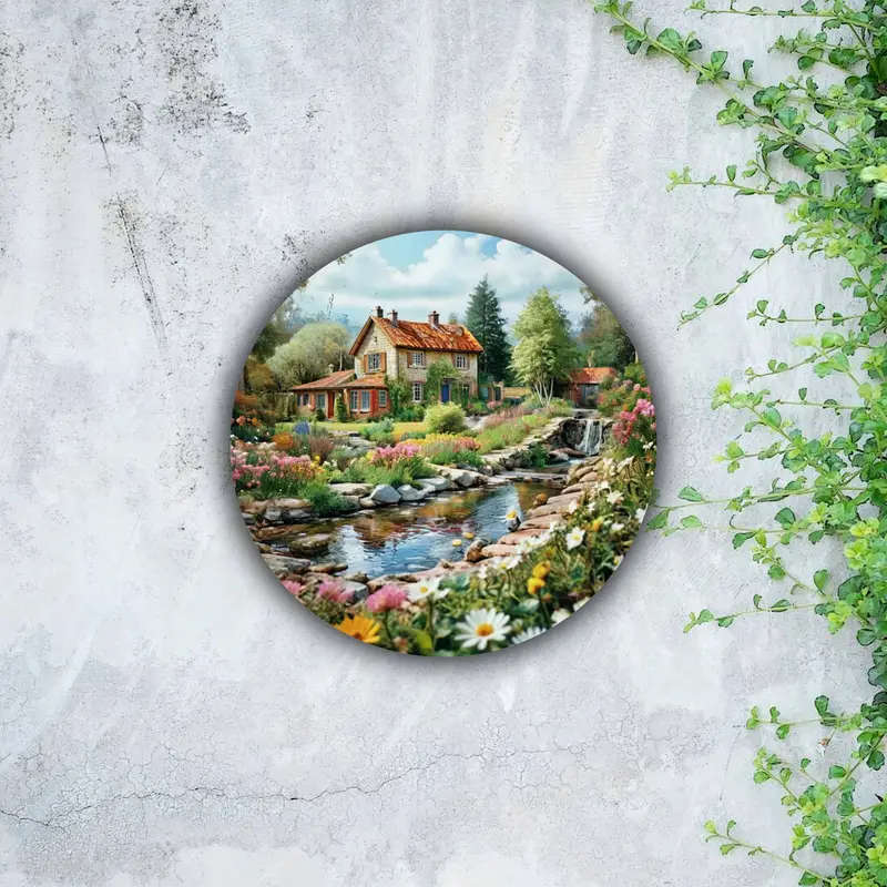 1pc 2D Flat Aluminum Tin Painting Poster Wall Art 20x20cm for Kitchen Club Bar Home and Decoration B