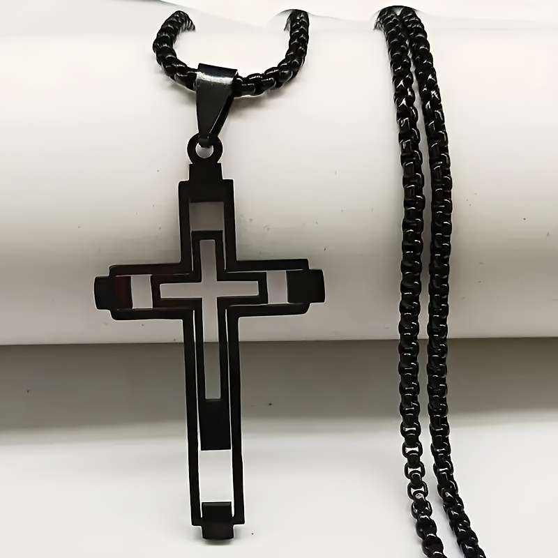 1 Piece Black Jesus Theme Pendant
