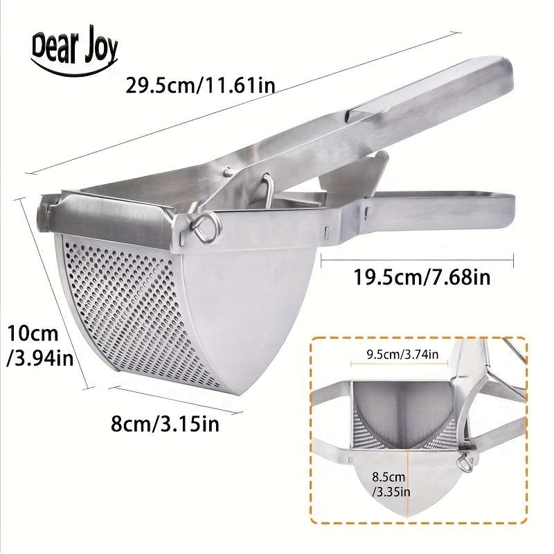 1pc Stainless Steel Professional Potato Ricer for Mashed Vegetables and Kitchen Tool No Electricit