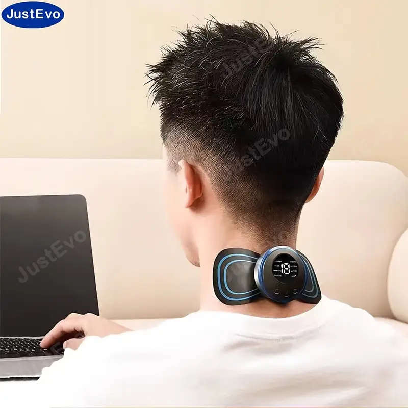 1pc Portable Mini Massager Patch USB Rechargeable Hypoallergenic Full Body Muscle Relaxation with Di