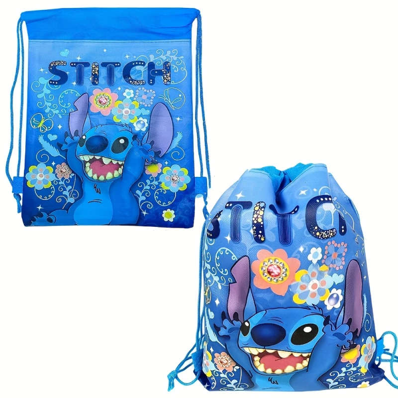 1pc Stitch Drawstring Backpack Modern Non-Woven Fabric Ideal for Office Travel Gifts