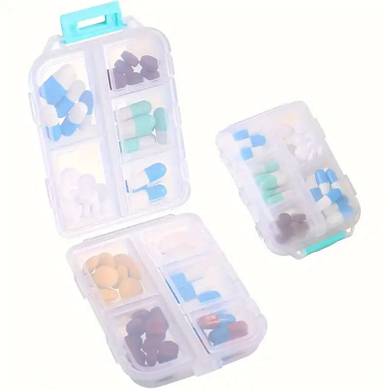 1pc Travel Pill Storage - 10-compartment Pill Box Compact and Portable Pill Box Pill Holder