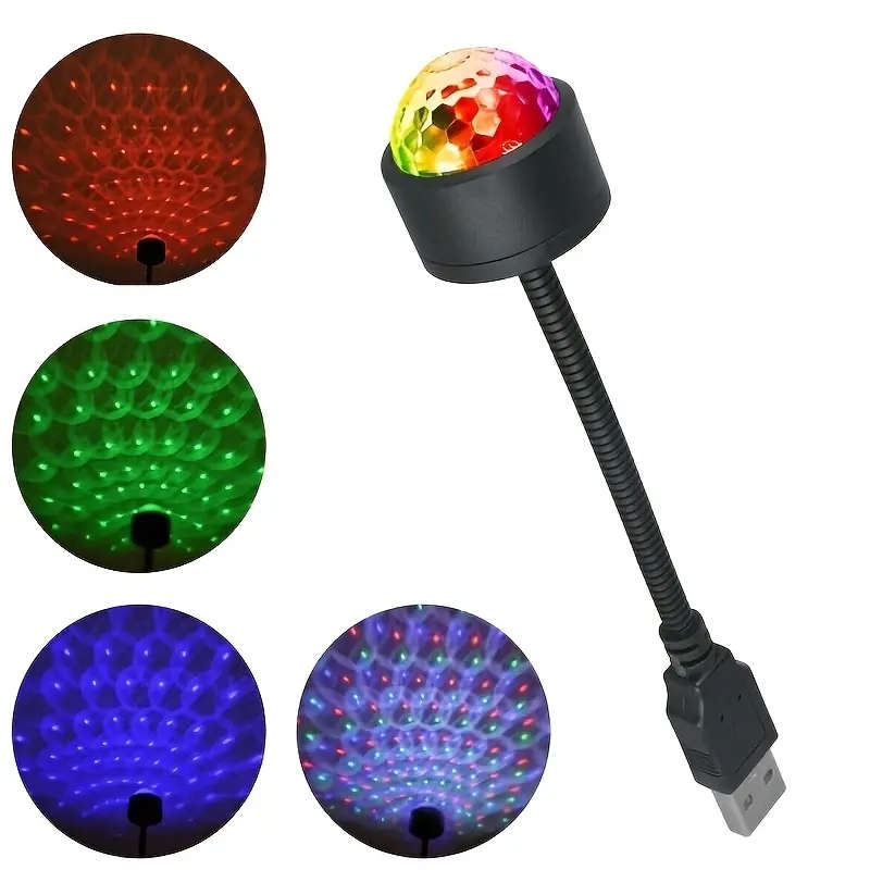 1pc Roof Starry Sky USB Night Light LED Indoor Music Rhythm Magic Stage Effect Projection Light LED