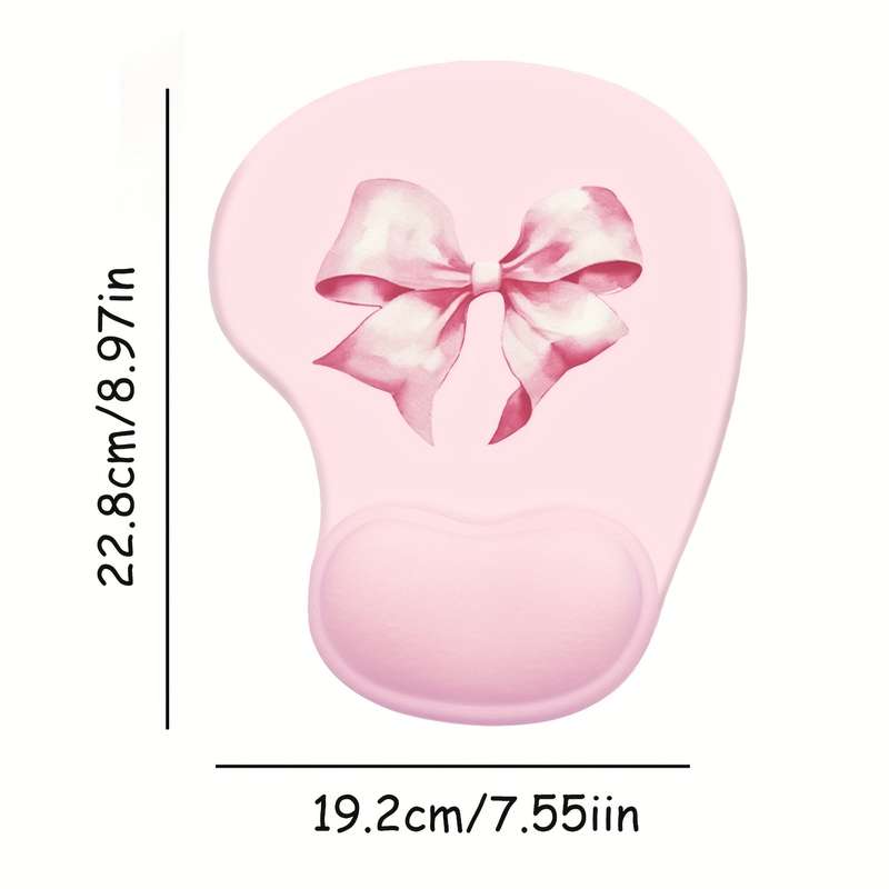 1pc Soft Pink  Thickened And Soft Pink Bow Mouse Pad for Girls Perfect for Offic