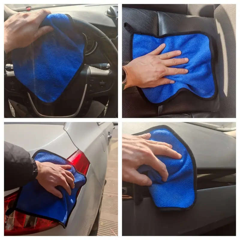 5pcs Microfiber Suede Car Towels Super Absorbent Extra Thick Non-woven Polishing Washing and Drying